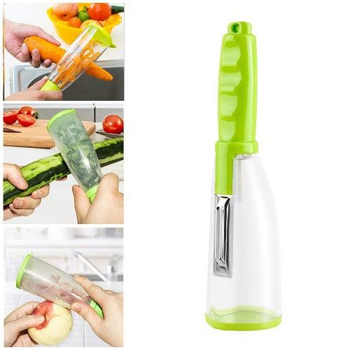 Multifunctional Vegetable Fruit Skin Peeler for Kitchen with Storage Container, Non-Slip Handle (Green) - Toytexx Multifunctional Vegetable Fruit Skin Peeler for Kitchen with Storage Container, Non-Slip Handle (Green) - Toytexx